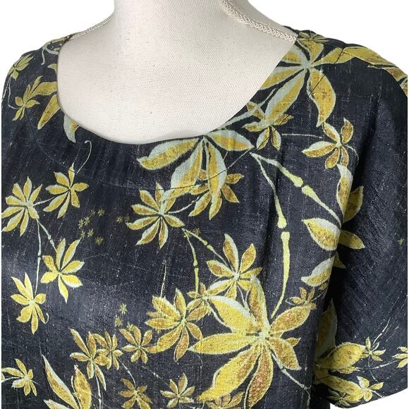 Suno Golden Leaves Silk Top Scalloped Hem Metallic Embroidery 12 - Picture 3 of 7